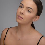 February Birthstone - Amethyst Cubic Zirconia Sterling Silver Pendant Necklace