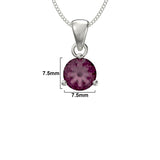 February Birthstone - Amethyst Cubic Zirconia Sterling Silver Pendant Necklace