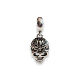 Sterling Silver Fleur De Lis Skull Dangle Charm