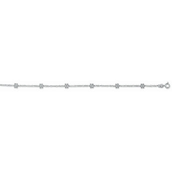 Sterling Silver Flower Anklet 