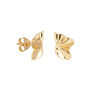 14ct Gold Plated Fluid Wave Earrings, 925 Sterling Silver