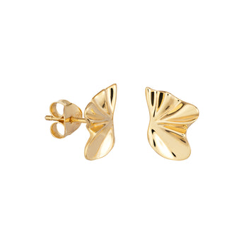 14ct Gold Plated Fluid Wave Earrings, 925 Sterling Silver