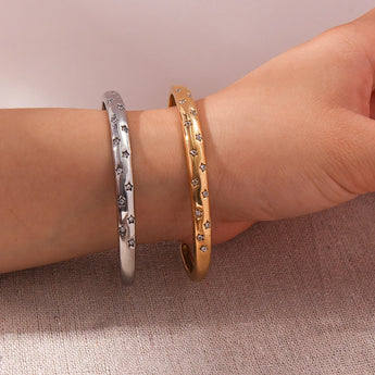 Amnesia Jewellery | 18ct Gold Plated Stainless Galaxy Cuff Bracelet