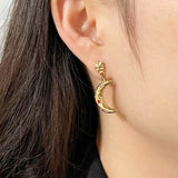 Amnesia Jewellery | Gold Plated Gem Cresent Moon Earrings