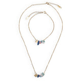 Amnesia Jewellery | Gold Plated Stainless Lottie Gemstone Necklace