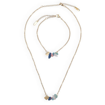 Amnesia Jewellery | Gold Plated Stainless Lottie Gemstone Necklace
