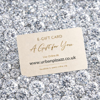 Urban Pizazz Gift Card Image, displayed on a bed of diamond crystals