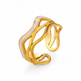 Amnesia Jewellery | Gold Plated Stainless Steel Gilded Tides Ring