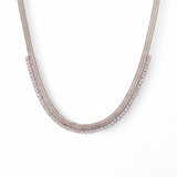 Amnesia Jewellery | Gold Plated Stainless CZ Herringbone Necklace