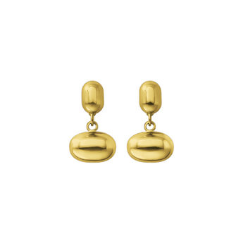 Amnesia Jewellery | Gold Plated Stainless Steel Bean Droplet Earrings