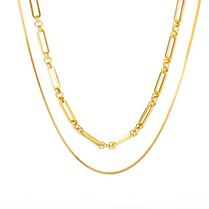 Amnesia Jewellery | Elise Gold Plated Double Layered Necklace