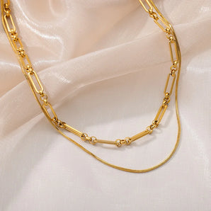 Amnesia Jewellery | Elise Gold Plated Double Layered Necklace