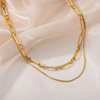 Amnesia Jewellery | Elise Gold Plated Double Layered Necklace