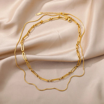 Amnesia Jewellery | Elise Gold Plated Double Layered Necklace