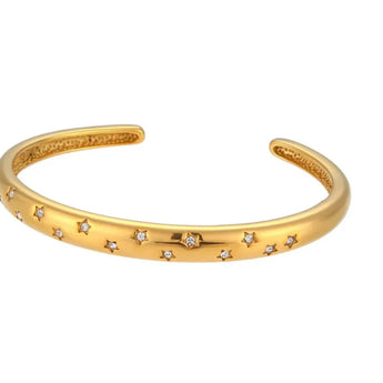 Amnesia Jewellery | 18ct Gold Plated Stainless Galaxy Cuff Bracelet