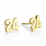 Gold Plated Sterling Silver Bold Sports Number Earrings