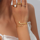 Amnesia Jewellery | 18ct Gold Plated Stainless Serpent Cuff Bracelet