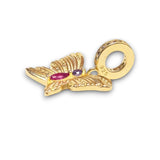 Gold Plated Sterling Silver Butterfly Dangle Charm