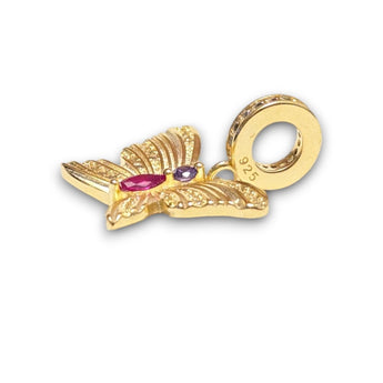 Gold Plated Sterling Silver Butterfly Dangle Charm