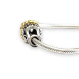 Gold Crown Skull Sterling Silver Bead Charm