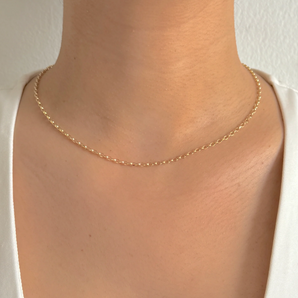 9ct Gold Diamond Cut Oval Belcher Chain