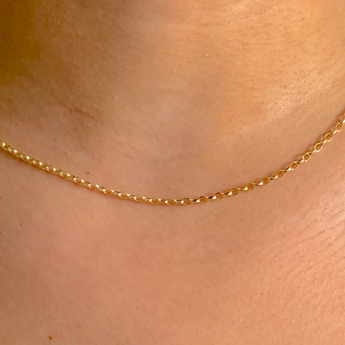 9ct Gold Diamond Cut Oval Belcher Chain