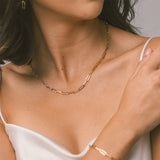 Amnesia Jewellery | Gold Plated Stainless Steel Paperclip Chain Necklace. Our exquisite Daisy Paperclip Chain, available in two stunning finishes: durable stainless steel and luxurious 18ct gold layering. Tarnish Free and Waterproof. Shop now for quality Jewellery/Jewelry!