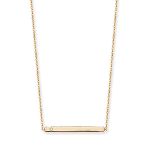 Gold Plated Bar Necklace With Cubic Zirconia