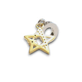 Gold Plated Sterling Silver Star with CZ  Dangle Charm