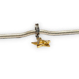 Gold Plated Sterling Silver Star with CZ  Dangle Charm