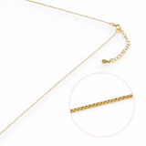 Hazel 18ct Gold Plated Box Chain 1mm 925 Sterling Silver Close Up