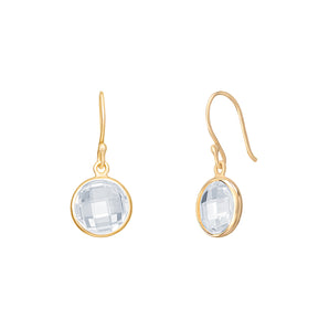 9ct Gold Polished Cubic Zirconia Drop Earrings