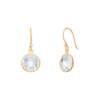 9ct Gold Polished Cubic Zirconia Drop Earrings