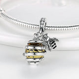 Sterling Silver Honeycomb Bumble Bee Charm