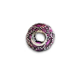 Hot Pink Sterling Silver Cubic Zirconia Bead Charm