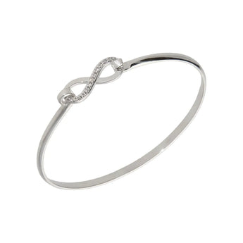 Sterling Silver and Cubic Zirconia Infinity Bangle Bracelet