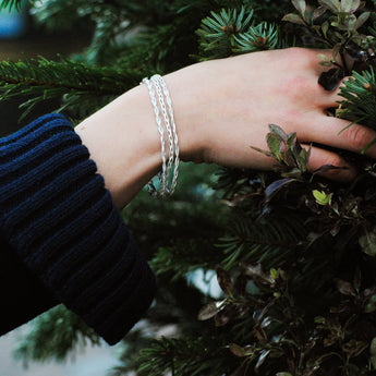 Sterling Silver Interwoven Snake Bracelet