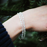 Sterling Silver Interwoven Snake Bracelet