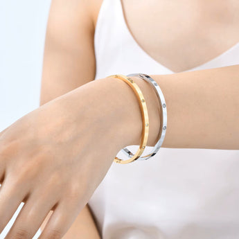 Amnesia Jewellery | Iris 6mm Gold Plated / Stainless Steel Bangle