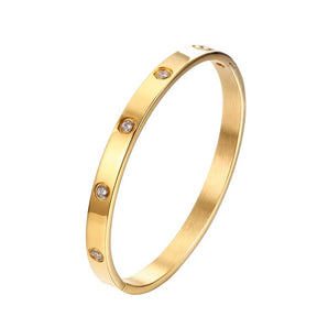 Amnesia Jewellery | Iris 6mm Gold Plated / Stainless Steel Bangle
