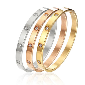 Amnesia Jewellery | Iris 6mm Gold Plated / Stainless Steel Bangle