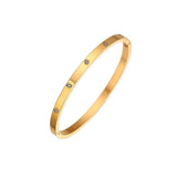 Amnesia Jewellery | Iris 4mm Gold Plated Stainless Steel Bangle
