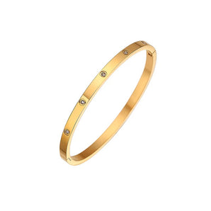 Amnesia Jewellery | Iris 4mm Gold Plated Stainless Steel Bangle