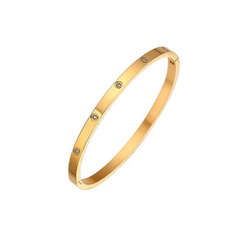 Amnesia Jewellery | Iris 4mm Gold Plated Stainless Steel Bangle