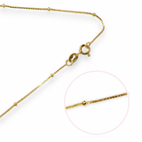 Isabelle 18ct Gold Plated Satellite Box Chain 1mm 925 Sterling Silver Close Ups