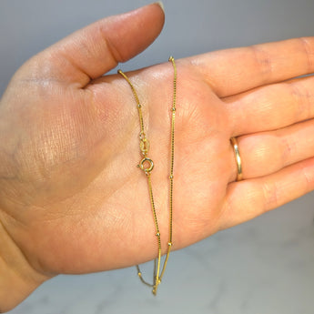 18ct Gold Plated Satellite Box Chain 1mm, 925 Sterling Silver