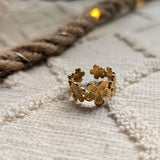 Amnesia Jewellery | Gold Plated Stainless Steel Isla Flower Ring