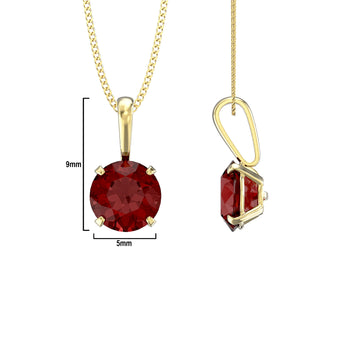 January Birthstone - Garnet Cubic Zirconia 9ct Gold Pendant Necklace