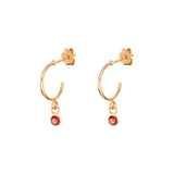Sterling Silver January Birthstone Hoop Earrings layered in 9ct Gold