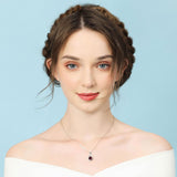 January Birthstone - Garnet Cubic Zirconia Sterling Silver Infinity Pendant Necklace